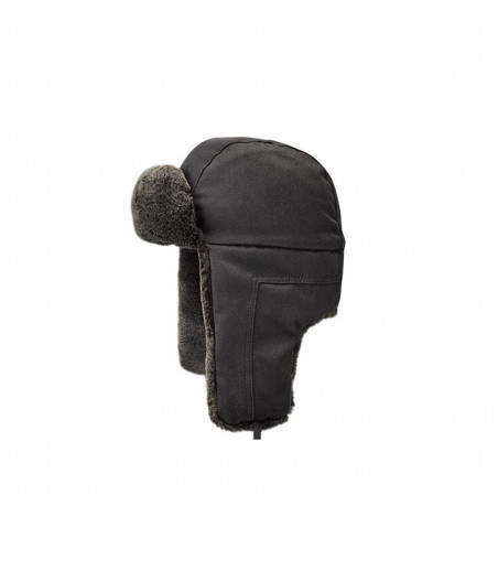 Bomber Cap CO PE Fake Fur black Stetson